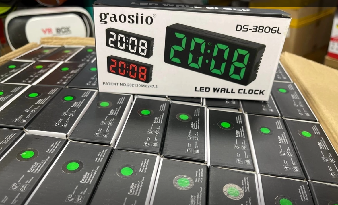 Часы LED Gaosiio DS-3806L белое свечение (черный) - фотография № 4