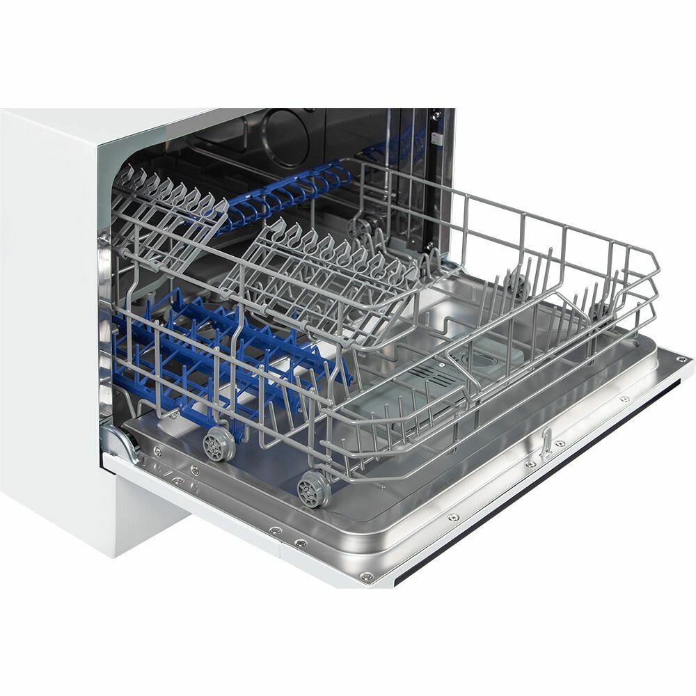Посудомоечная машина HIBERG T56 615 W, отдельностоящая, возможность встраивания, mini, 7 программ, 2 корзины, цвет белый - фотография № 8