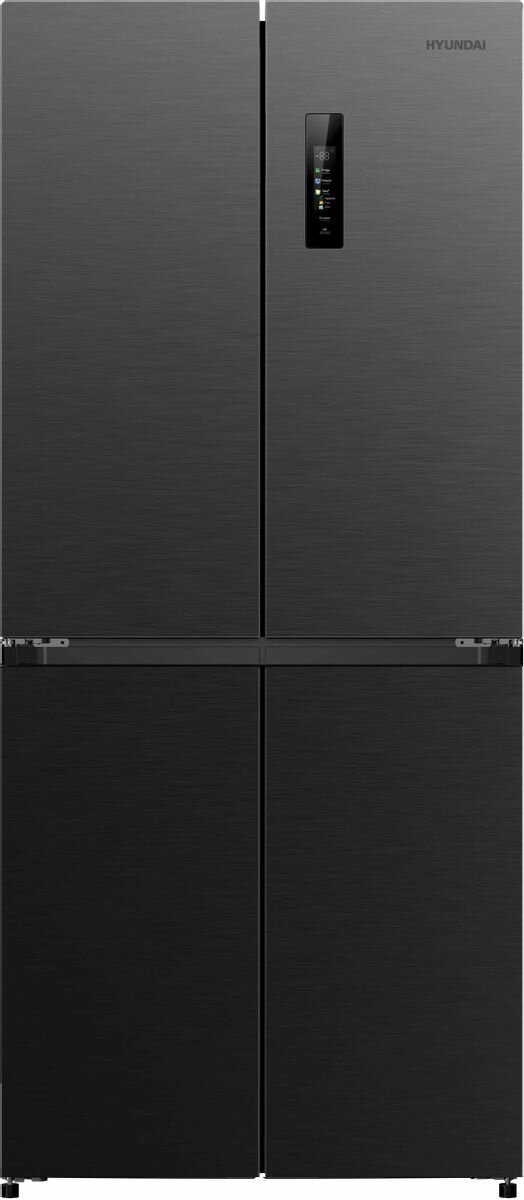 Холодильник трехкамерный Hyundai CM4541F Total No Frost Side by Side инверторный черная сталь