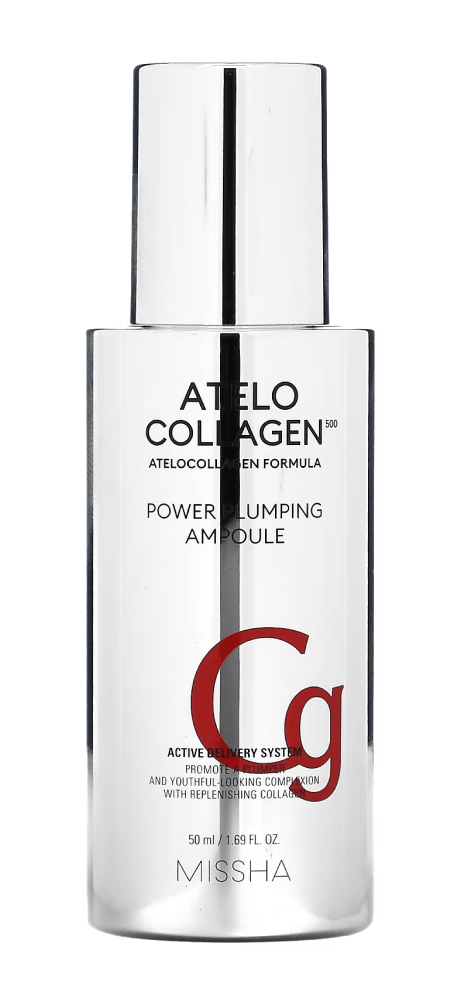 Активная лифтинг-ампула с ателоколлагеном Missha Atelo Collagen500 Power Plumping Ampoule, 50 мл