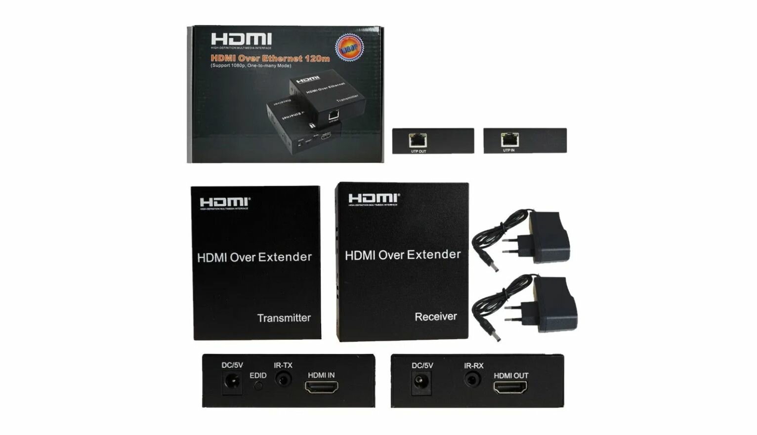 Удлинитель HDMI по витой паре HDTV Extend / RJ45 на HDMI до 120М