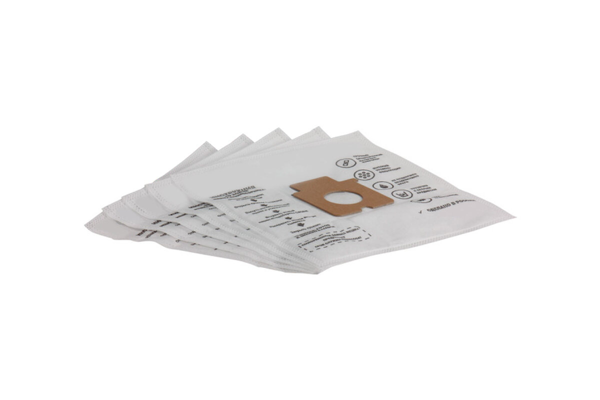 фото Мешки синтетические 5 шт + микрофильтр подходят для пылесоса PANASONIC, BLACK&DECKER, SAMSUNG