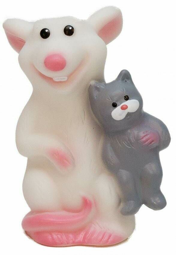 Игрушка для ванны Весна "Крысенок с кошкой", 8 см, ПВХ
