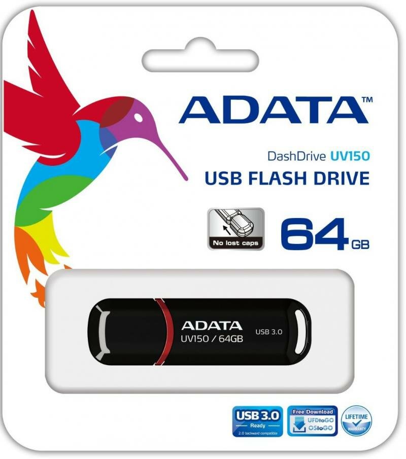 USB flash  ADATA UV150 (AUV150-64G-RBK)
