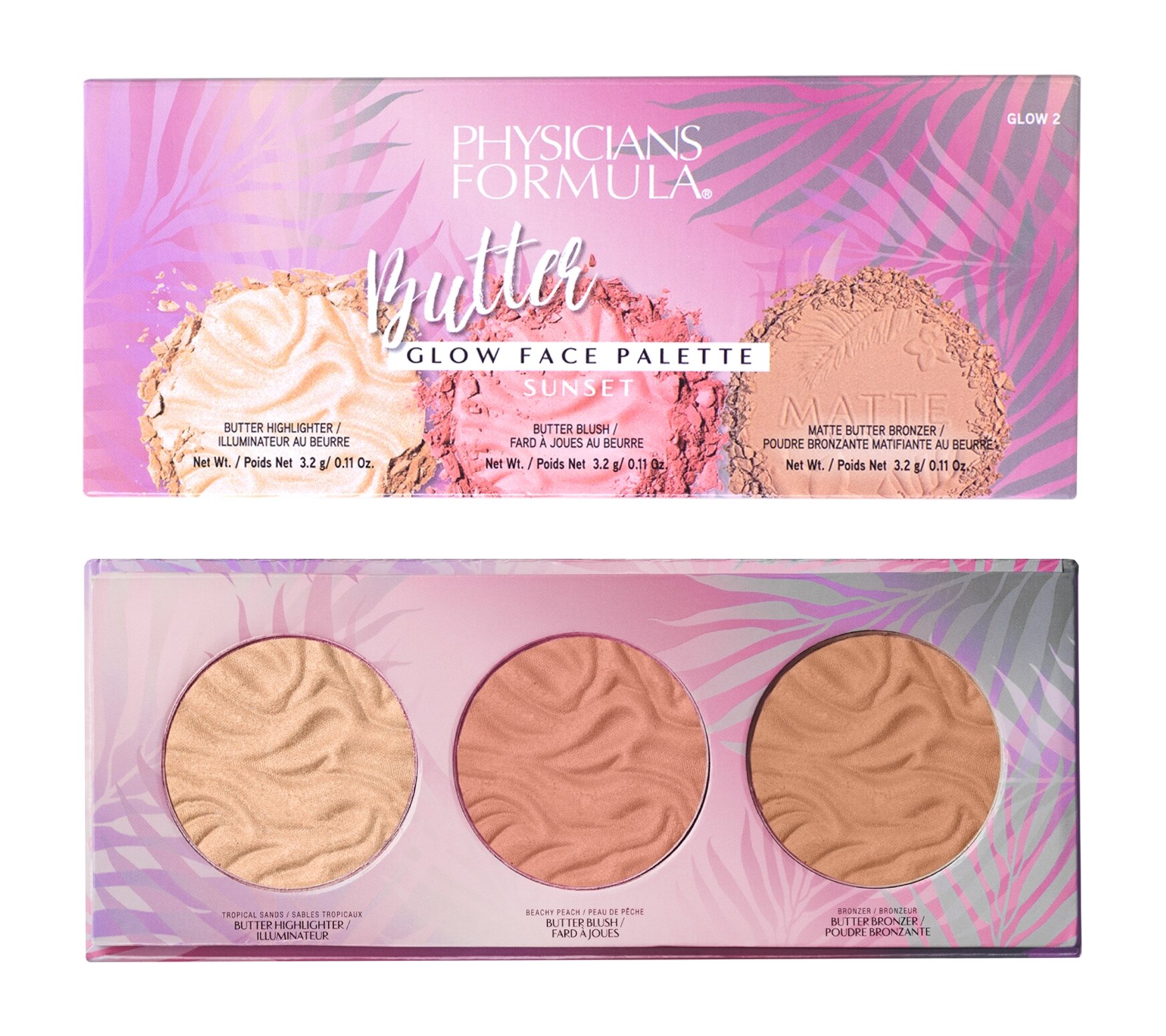 PHYSICIANS FORMULA Палетка для лица Butter Glow Face Palette, 9,6 г, Закат