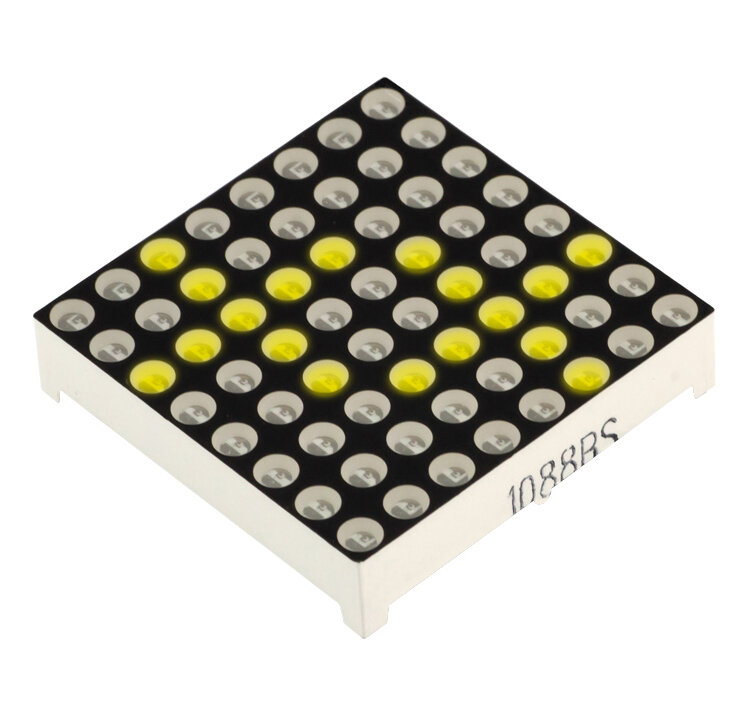 Светодиодная матрица 8х8, 32мм, ОА, жёлтый