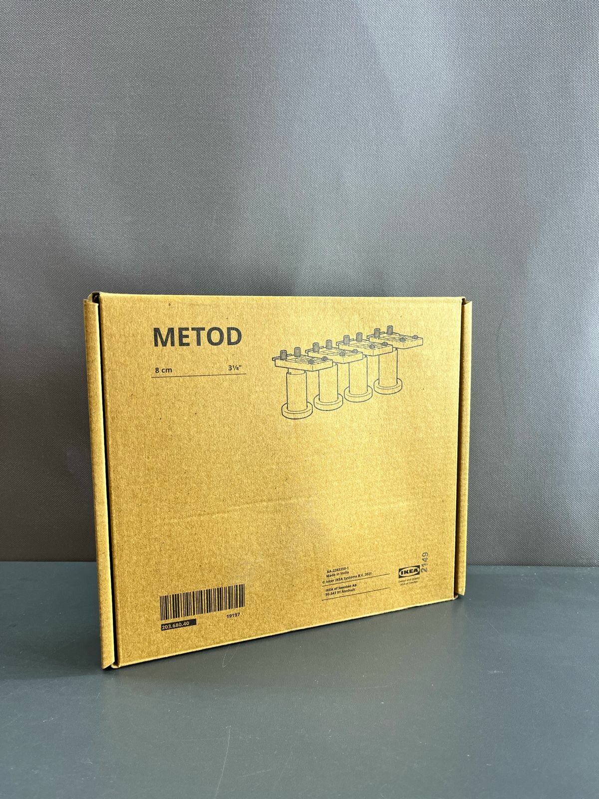 Ножка для напольных шкафов IKEA METOD метод 4шт, высота 8 см, черный