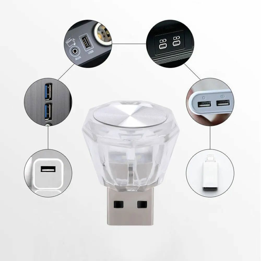 LED лампочка, светодиодный USB светильник, USB ночник 3 шт., Розовый - фотография № 4