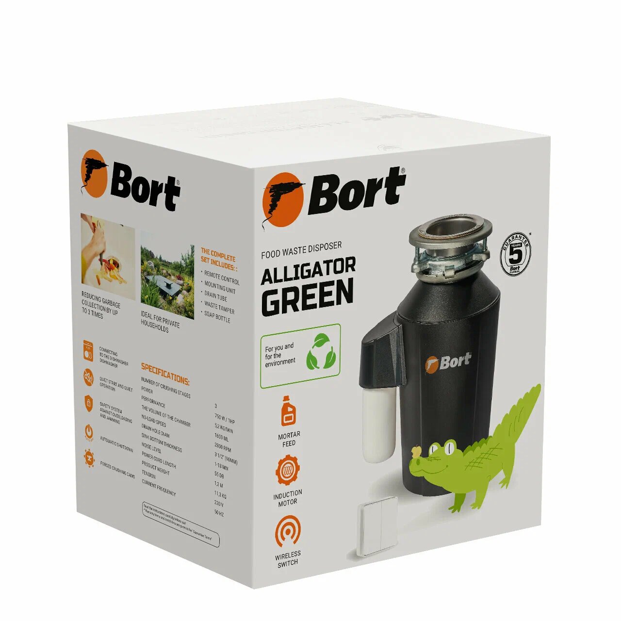 Измельчитель пищевых отходов Bort Alligator Green(93417463) - фотография № 4