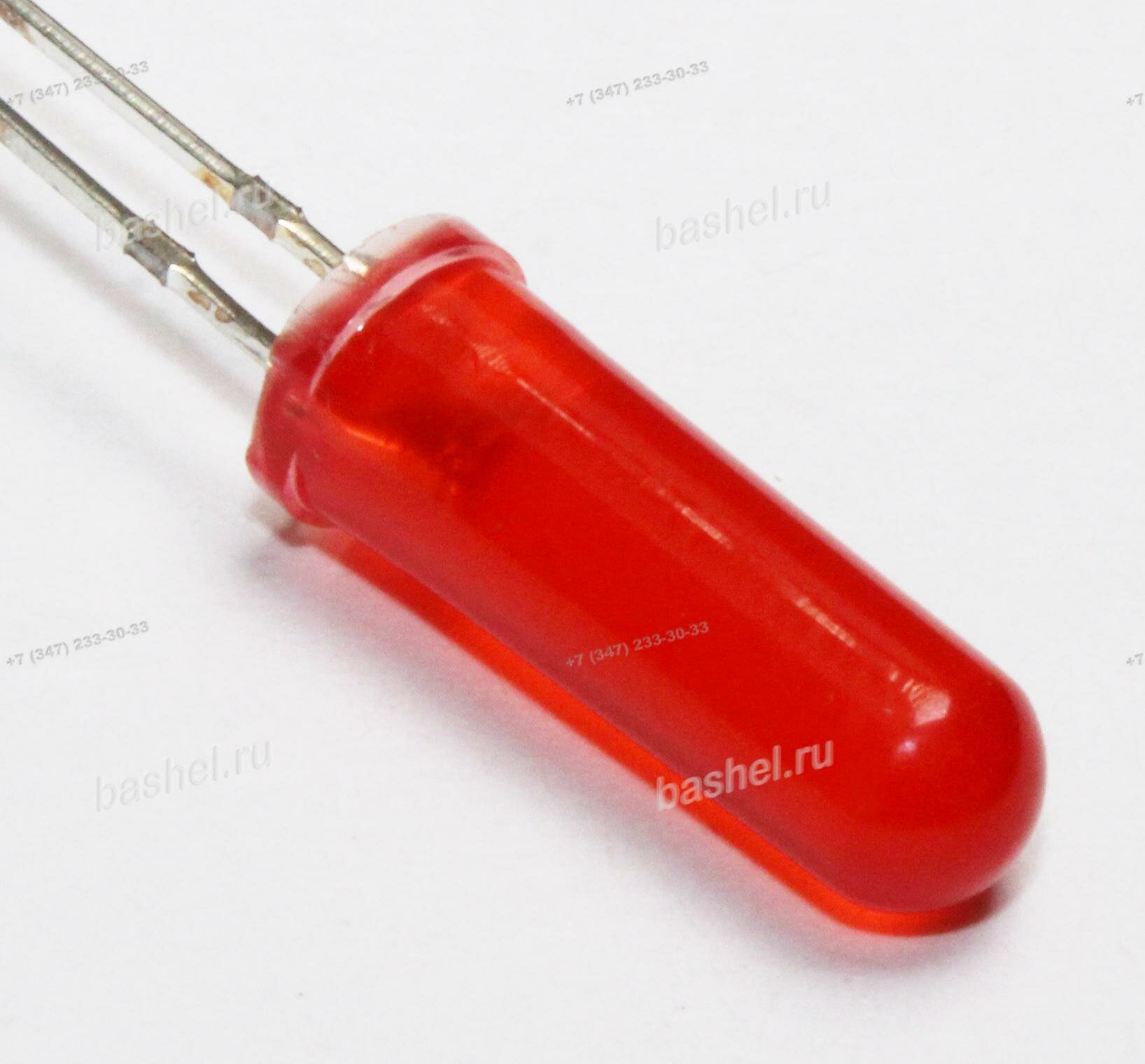 фото LED DIP 5mm DFL-5AR4MW-15mm, Светодиод, круглый матовый 5мм*15мм, красный, 5000mcd, 120°, 1.8V электротовар