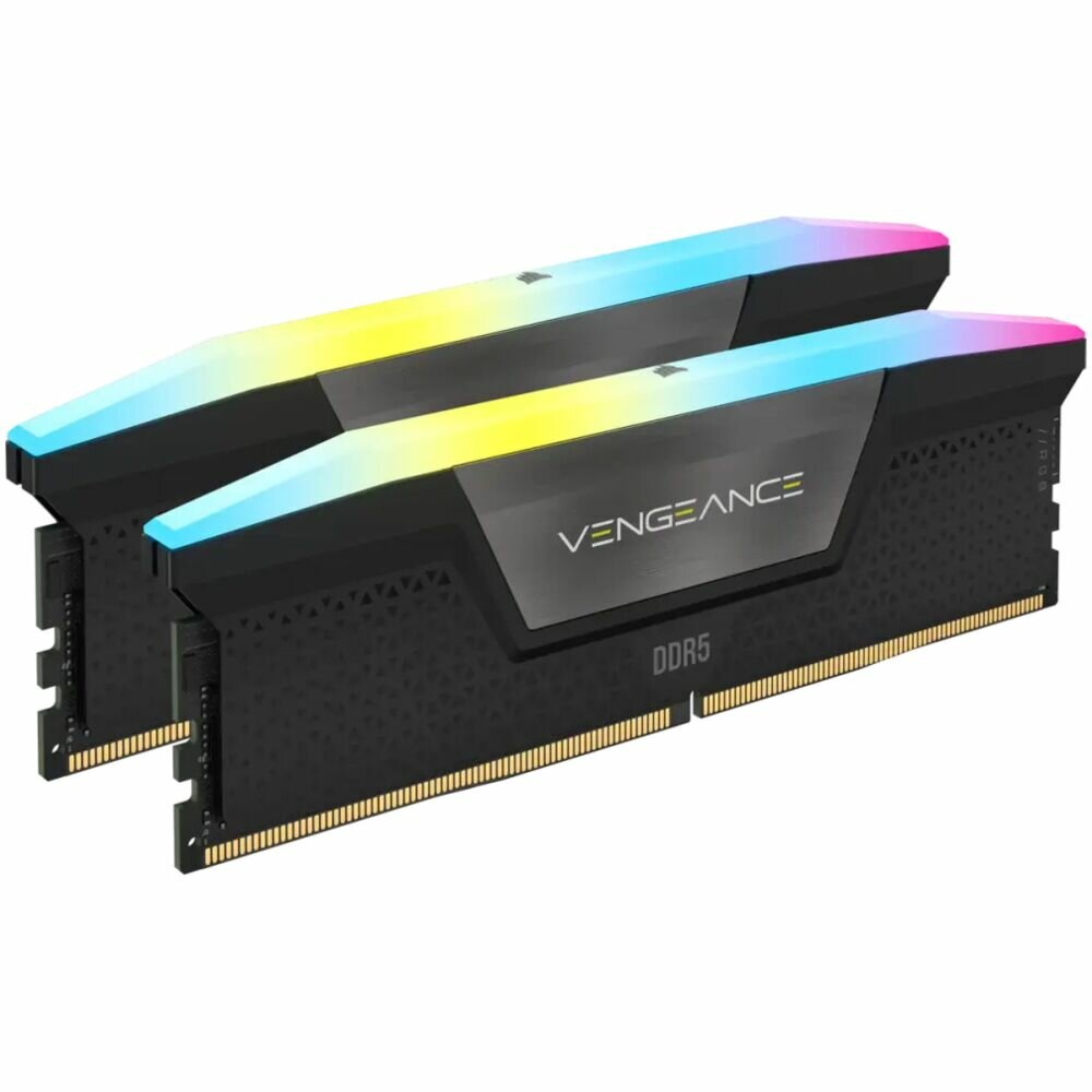 Модуль памяти DIMM 32Gb 2х16Gb DDR5 PC57600 7200MHz Corsair Vengeance RGB Black (CMH32GX5M2X7200C34)