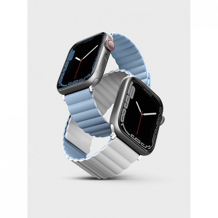 Ремешок Uniq Revix reversible Magnetic для Apple Watch 41/40/38 мм цвет Белый/Голубой (White/Blue) (41MM-REVWHTBLU)