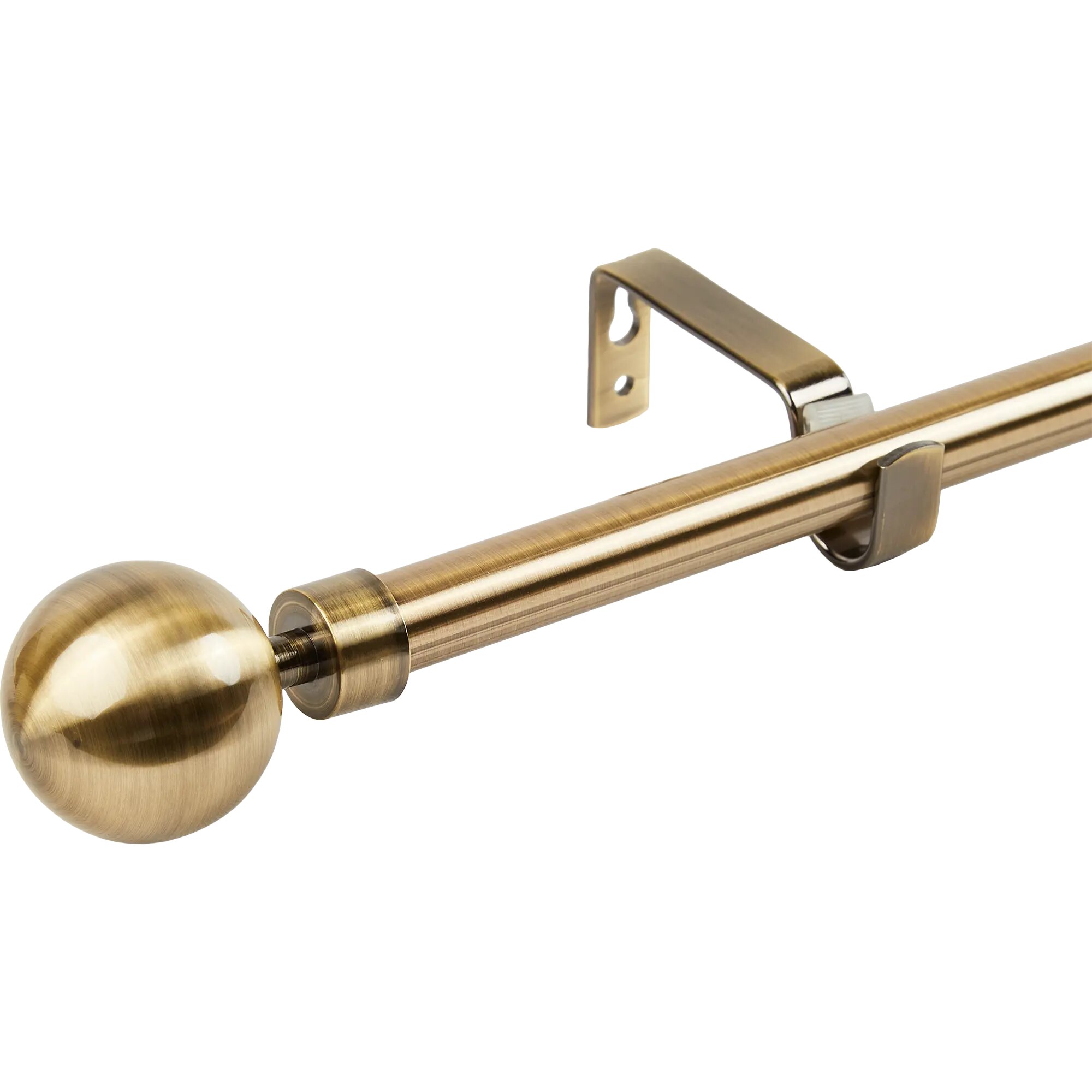 фото Карниз однорядный Шар 160-300 см металл цвет латунь