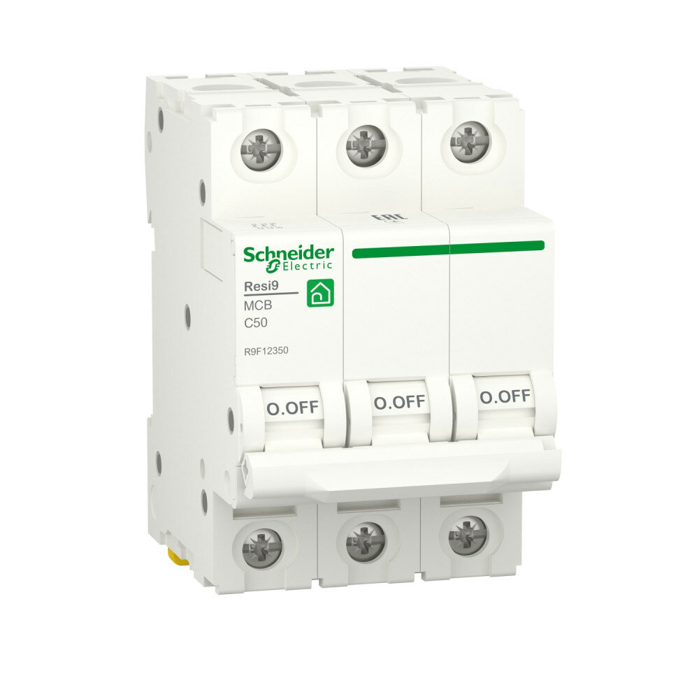 Schneider Electric RESI9 Автоматический выключатель (АВ) С 50А 3P 6000A R9F12350 (5 шт.)