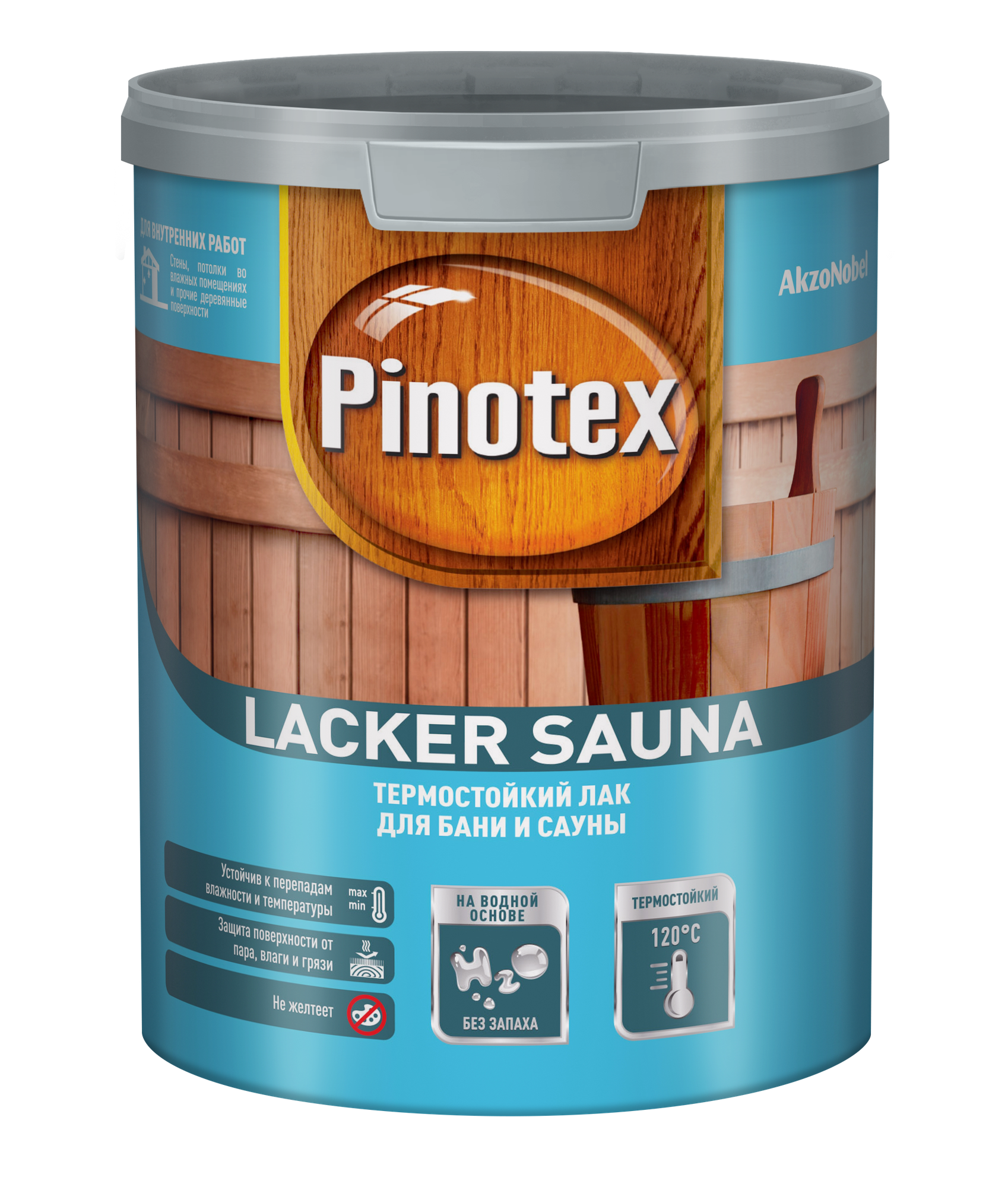 Лак для бань и саун на водной основе Pinotex Lacker Sauna 20 полуматовый 1 л.