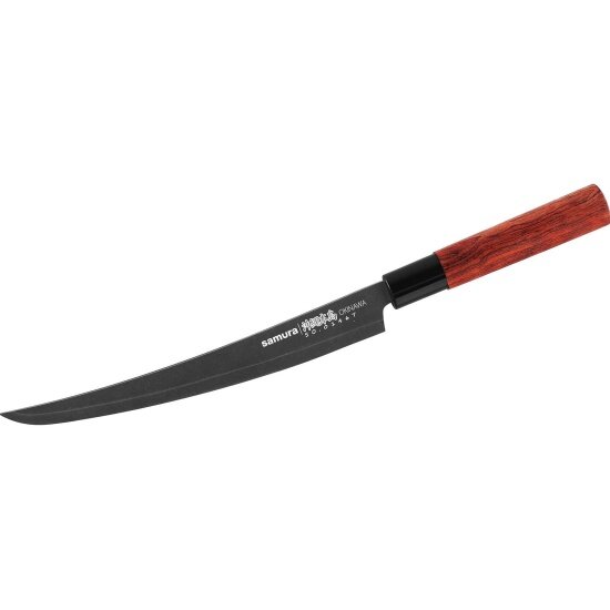Нож кухонный для нарезки слайсер Samura OKINAWA Tanto 230 мм AUS-8 палисандр (SO-0146BT/K)