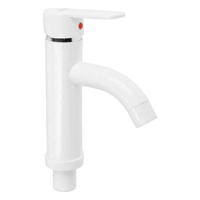 фото Смеситель для раковины ZEIN Z3651, однорычажный, высота излива 8 см, ABS-пластик, белый