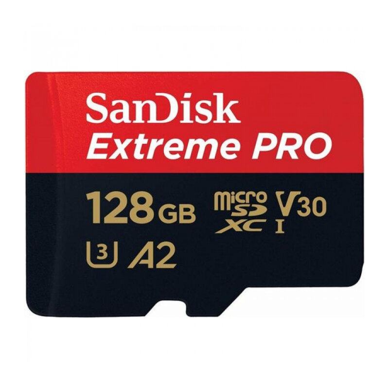   SanDisk Extreme Pro microSDXC Class 10 UHS Class 3 V30 A2 170MB/s 128GB + SD adap SDSQXCY-128G-GN6MA