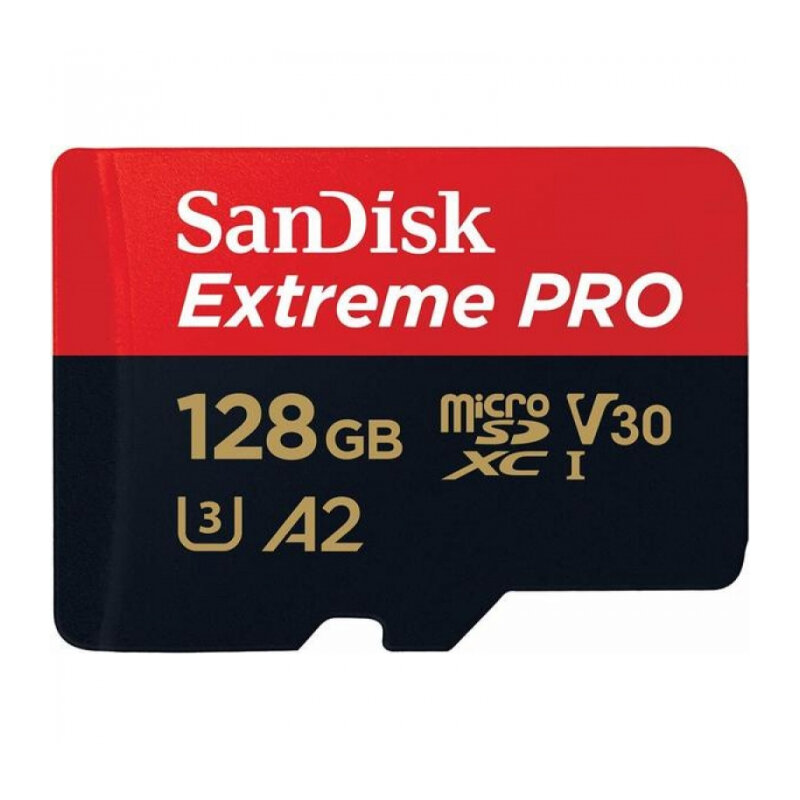 Карта памяти SanDisk Extreme Pro microSDXC Class 10 UHS Class 3 V30 A2 170MB/s 128GB + SD adap SDSQXCY-128G-GN6MA