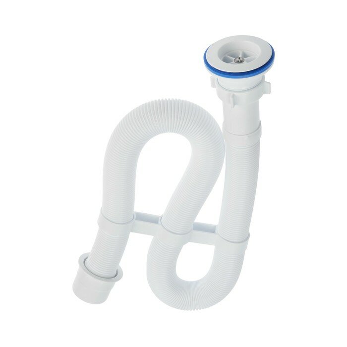 фото Гофросифон ORIO АС-7011, 1 1/2"х40/50 мм, с пластиковой решеткой d=70 мм, L=1000 мм, белый