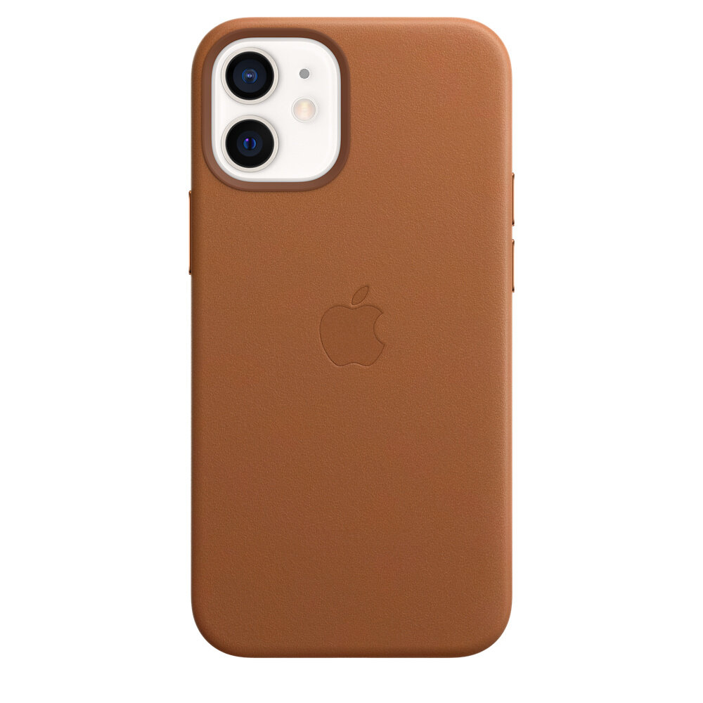 Чехол кожаный Apple iPhone 12 mini Leather Case Saddle Brown (Золотисто-коричневый) MHK93ZE/A