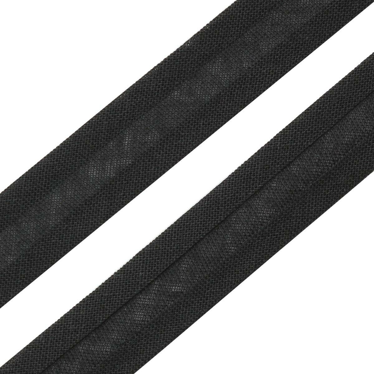 Бейка айрис Косая, 15 мм, 132 м, хлопчатобумажная, цвет 080, черная