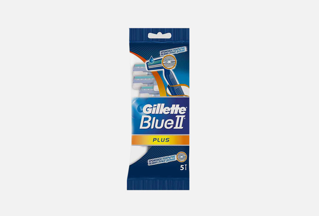 Станок для бритья, одноразовый 5 шт Gillette Blue 2 Plus / количество 5 шт