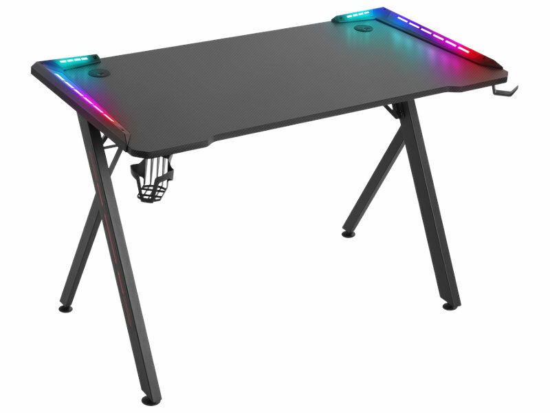 Игровой стол Defender Gamer RGB подвес кружки+гарн черный
