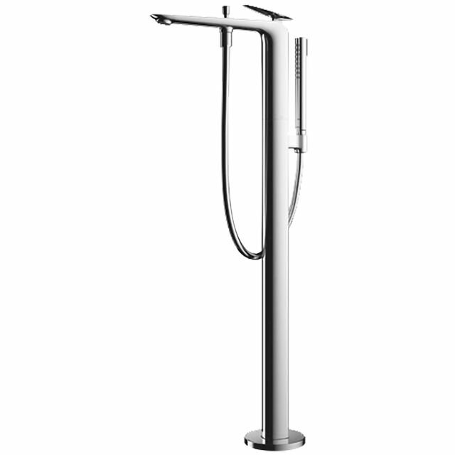 фото Смеситель Toto ZA для ванны напольный 130х550х934 мм с ручным душем, цвет: хром TBP03301R