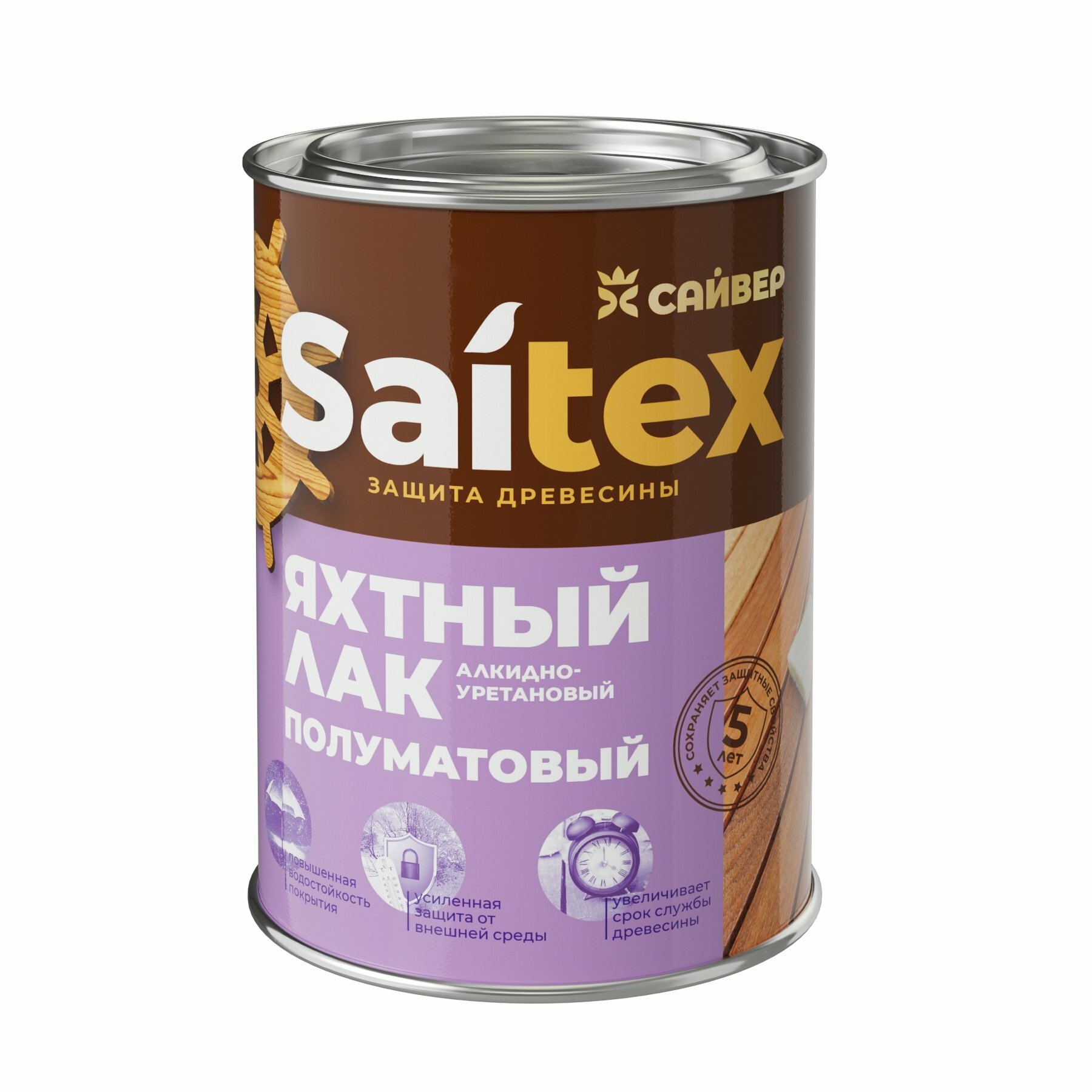 Лак яхтный Saitex полуматовый (0,9л)