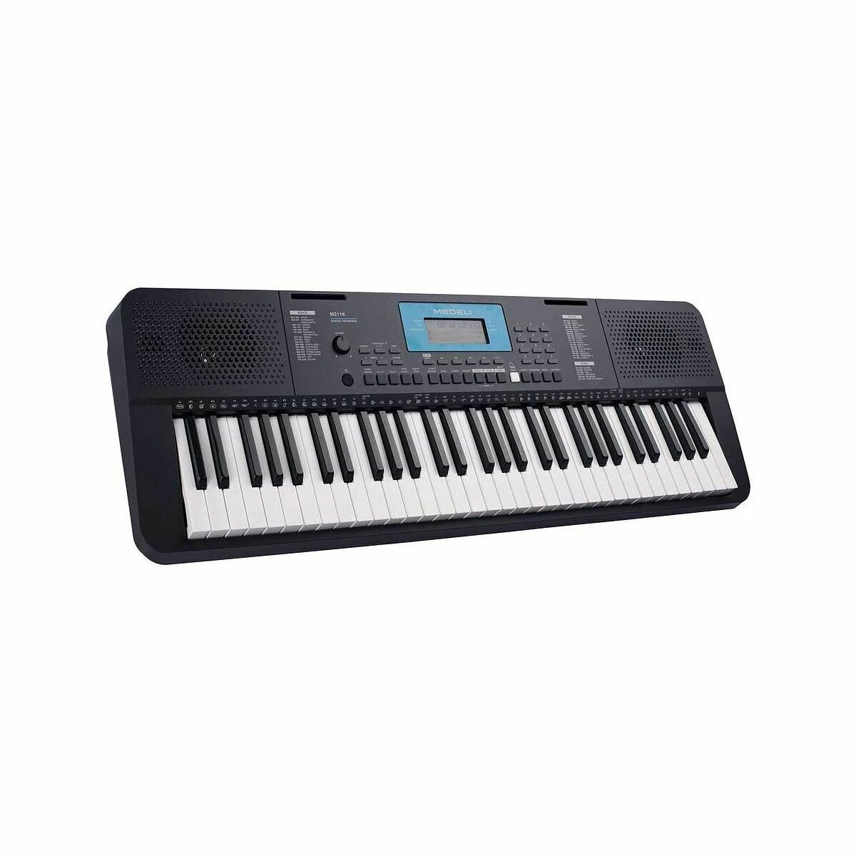 Medeli M211K синтезатор, 61 клавиша, 32 полифония, 580 тембров, 200 стилей, вес 4 кг