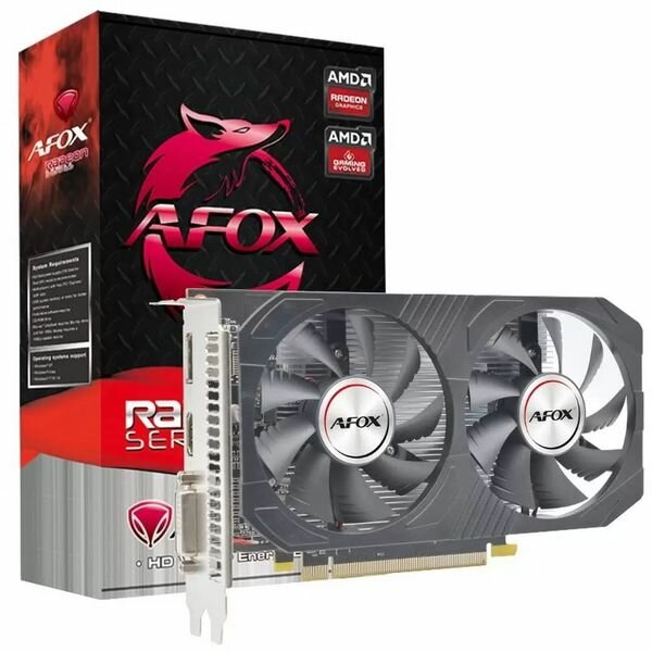 Видеокарта Afox AMD Radeon RX 550 1090Mhz PCI-E 3.0 4096Mb 6000Mhz 128 bit DisplayPort HDMI DVI-D AFRX550-4096D5H4-V6