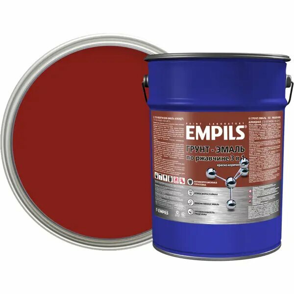 Грунт-эмаль по ржавчине 3 в 1 Empils PL цвет красно-коричневый 5 кг