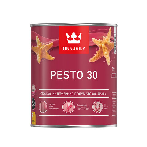 Tikkurila Euro Pesto 30 / Тиккурила Песто 30 эмаль алкидная для внутренних работ полуматовая база А 27л