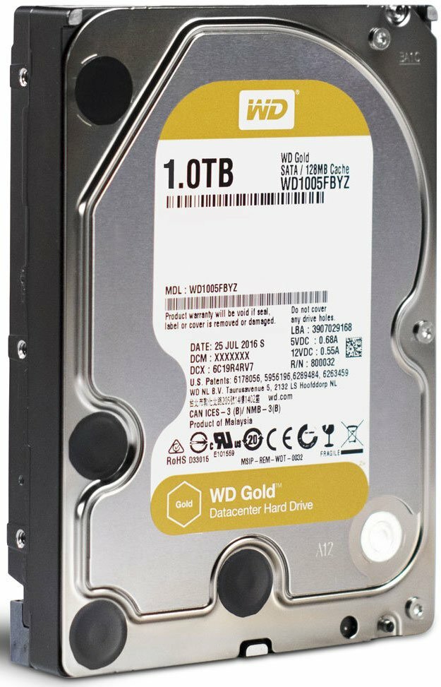 Жёсткий диск 1Tb SATA-III WD Gold (WD1005FBYZ)
