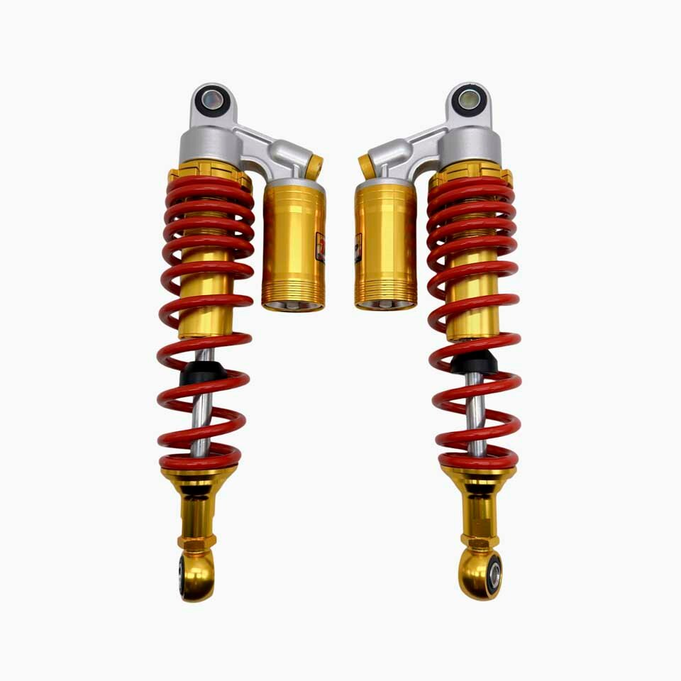 Амортизаторы газомасляные задние на мопед Альфа, Дельта (красные, пара)