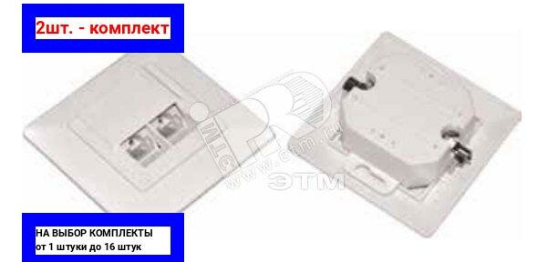 фото 2шт. - Розетка информационная скрытая RJ45 (8P8C) категория 5е UTP IDC Dual 2 порта белая / ITK; арт. CS2-1C5EU-21; оригинал / - цᴇʜᴀ зᴀ 2шт
