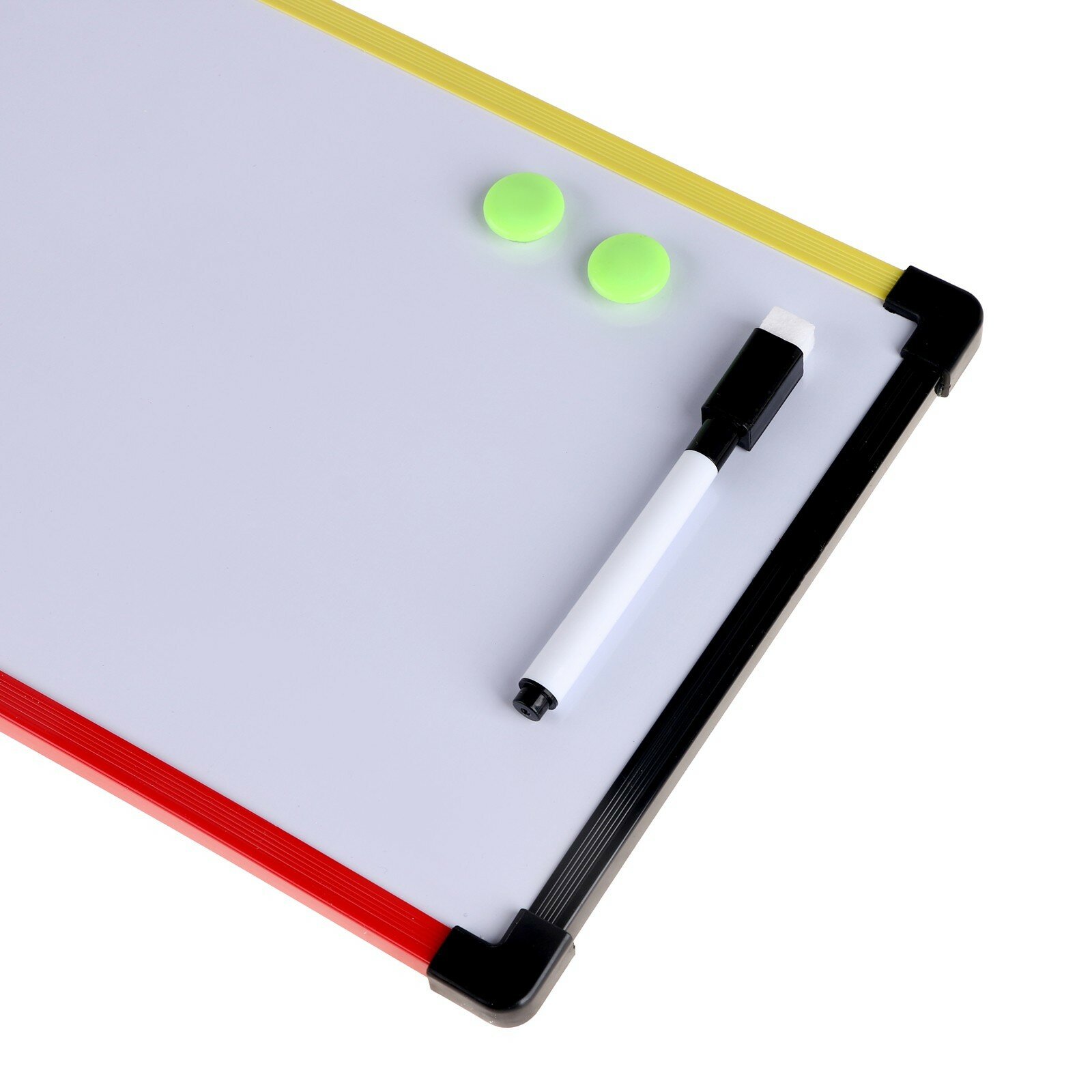Доска магнитно-маркерная с магнитами и маркером «Цветная» 1 × 30 × 20 см, микс