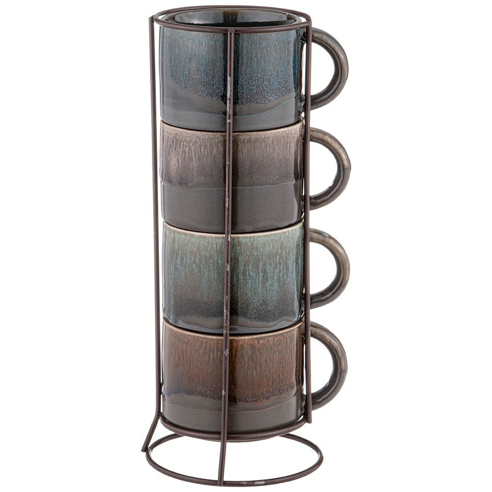 фото Набор чашек из 4 шт на металлической подставке 180 мл