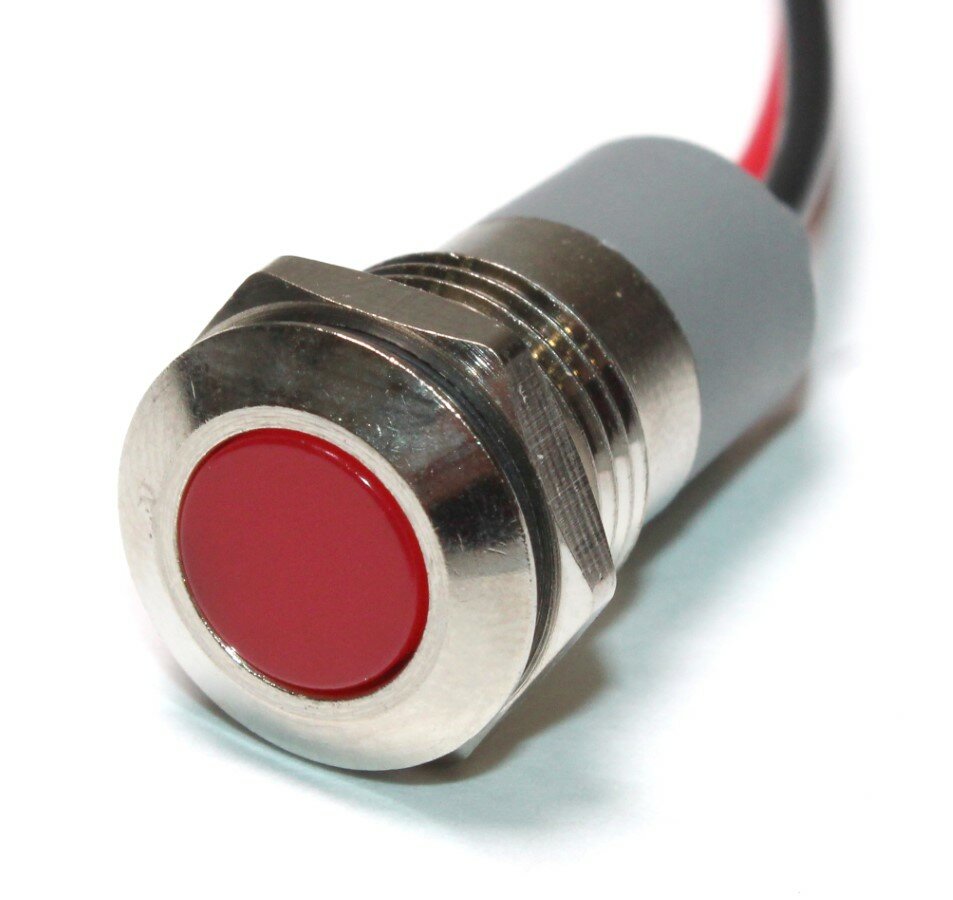 LED индикатор антивандальный GQ12WF-R, 12-24В электротовар