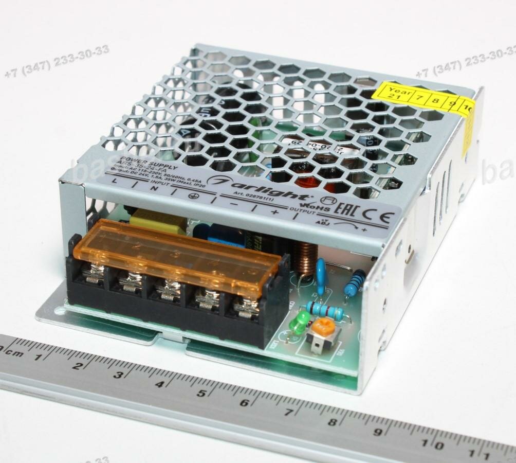 24V, 35W, 1.5A ARS-35-24-FA, Модуль питания сетевой (блок питания с винтами), 104х82х30мм, Arlight электротовар