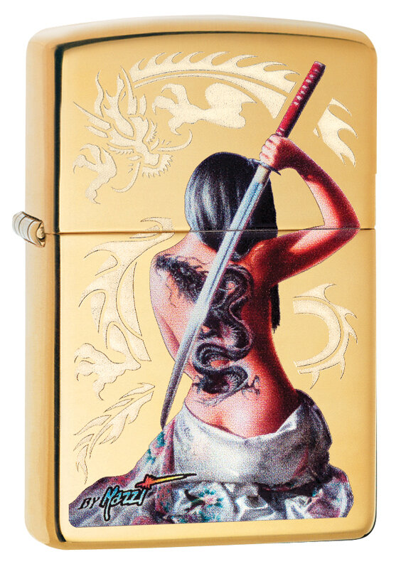 Зажигалка Zippo Mazzi® с покрытием High Polish Brass 29668 бензиновая