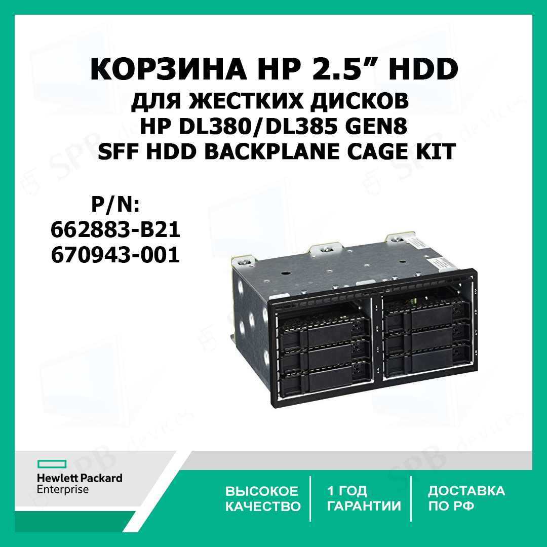 Корзина для жестких дисков HP DL380/DL385 Gen8 SFF HDD Backplane Cage Kit  670943-001 662883-B21
