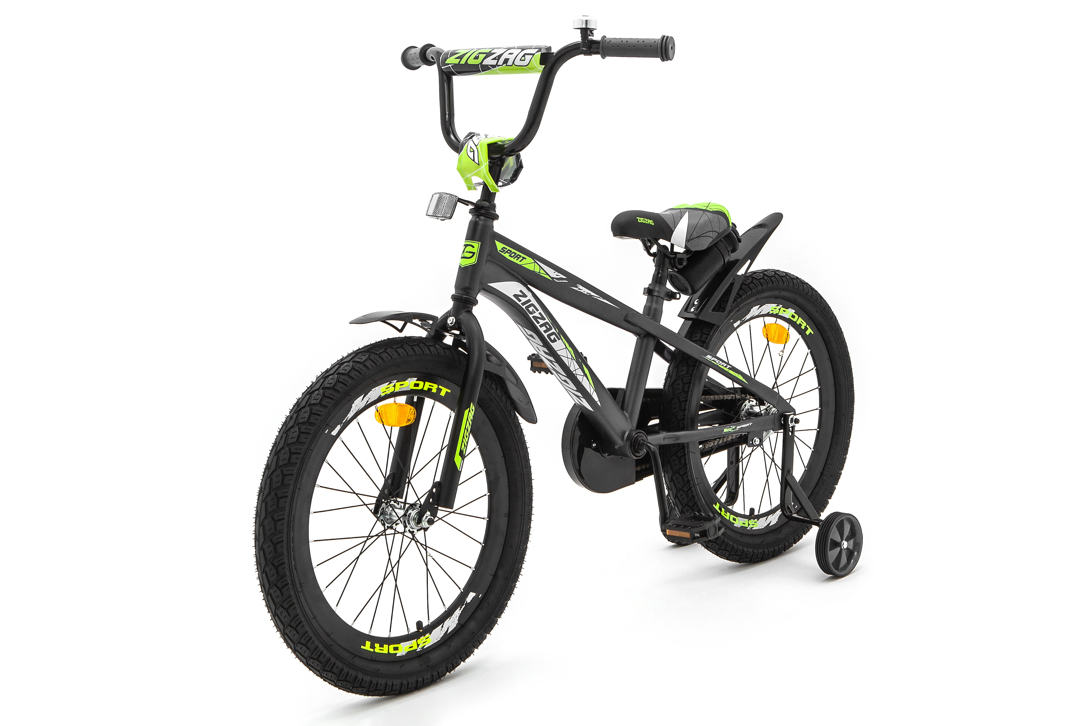 Велосипед детский 20" ZIGZAG SPORT черный для мальчиков и девочек от 6 до 9 лет на рост 115-140см 2024