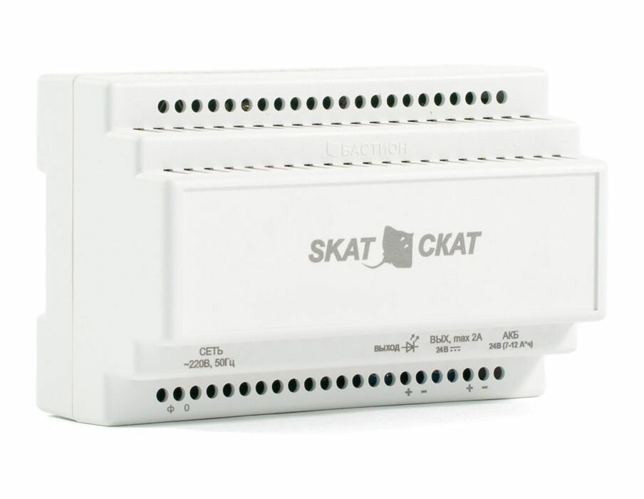 Блок питания Бастион SKAT-24-2.0 DIN (скат ИБП-24/2-DIN) резервированный