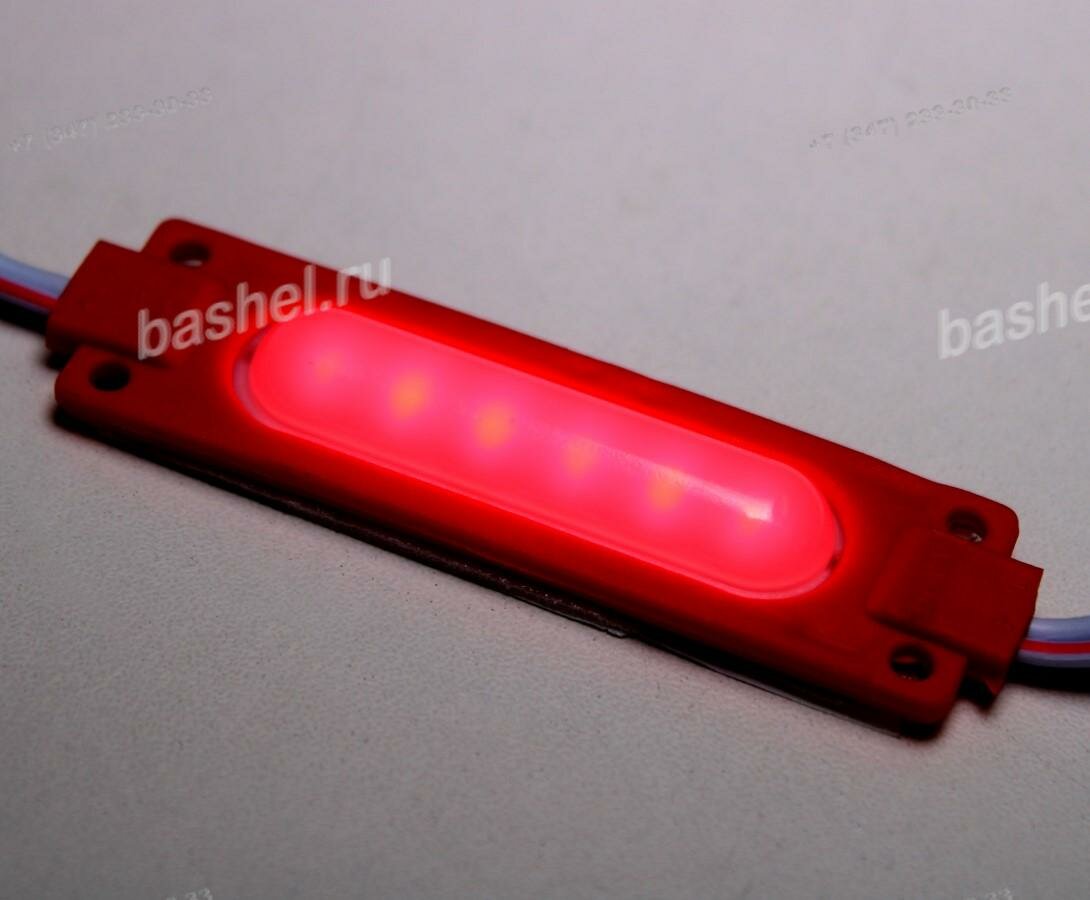 LED modul PCB-12-6SMD5730-R MOD80 80Lm, 1.5W, Red, IP44 70x18x8mm (матовое стекло), Модуль светодиодный электротовар