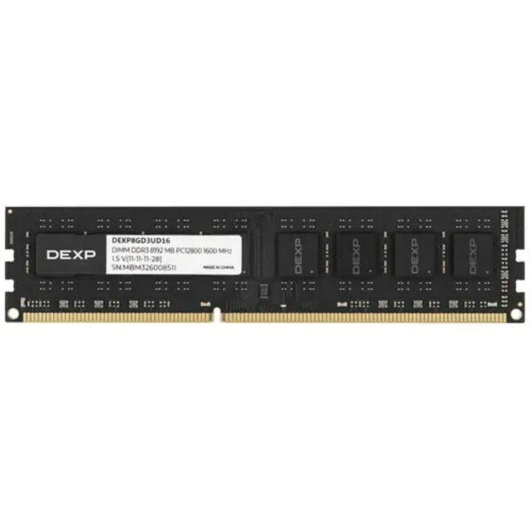 Модуль памяти 08GB DEXP (DEXP8GD3UD16) DDR3 8192MB PC12800 1600MHz CL11 Black