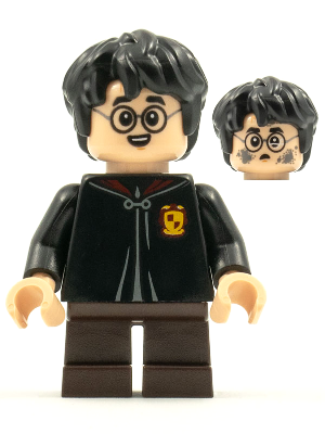 Минифигурка Lego Harry Potter Harry Potter - Black Torso Gryffindor Robe Dark Brown Short Legs hp247