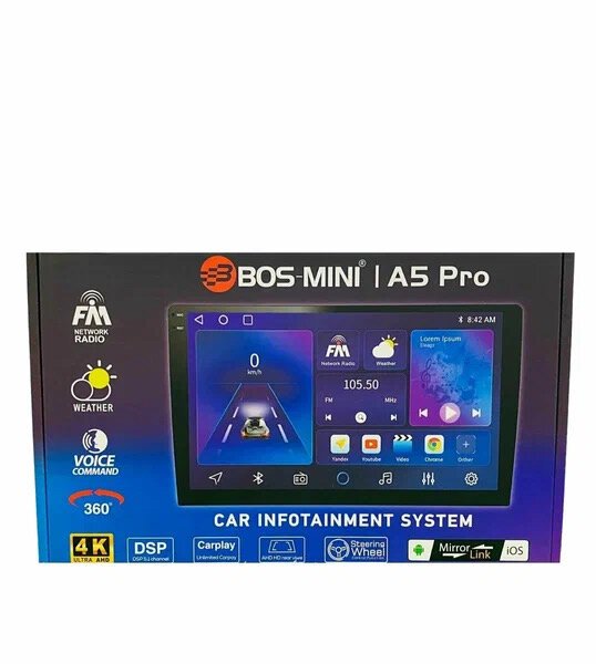 Автомагнитола BOS-Mini A5 Pro 9"дюймов 4+64Gb 8 ядер 2 DIN/Android 12