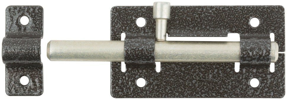 фото Задвижка накладная усиленная для дверей, круглый ригель, серебро ( 66691 )